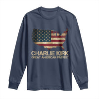 Charlie Kirk Long Sleeve Shirt Great American Patriot USA Flag - Wonder Print Shop