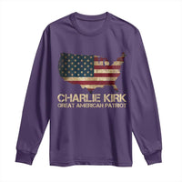 Charlie Kirk Long Sleeve Shirt Great American Patriot USA Flag - Wonder Print Shop