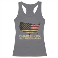 Charlie Kirk Racerback Tank Top Great American Patriot USA Flag - Wonder Print Shop