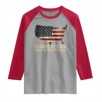 Charlie Kirk Raglan Shirt Great American Patriot USA Flag - Wonder Print Shop