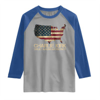 Charlie Kirk Raglan Shirt Great American Patriot USA Flag - Wonder Print Shop