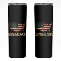 Charlie Kirk Skinny Tumbler Great American Patriot USA Flag - Wonder Print Shop
