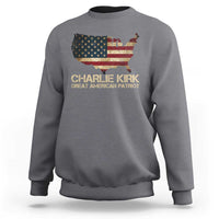 Charlie Kirk Sweatshirt Great American Patriot USA Flag - Wonder Print Shop