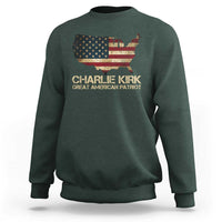 Charlie Kirk Sweatshirt Great American Patriot USA Flag - Wonder Print Shop