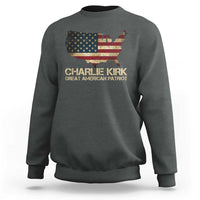 Charlie Kirk Sweatshirt Great American Patriot USA Flag - Wonder Print Shop