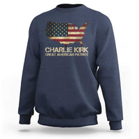 Charlie Kirk Sweatshirt Great American Patriot USA Flag - Wonder Print Shop