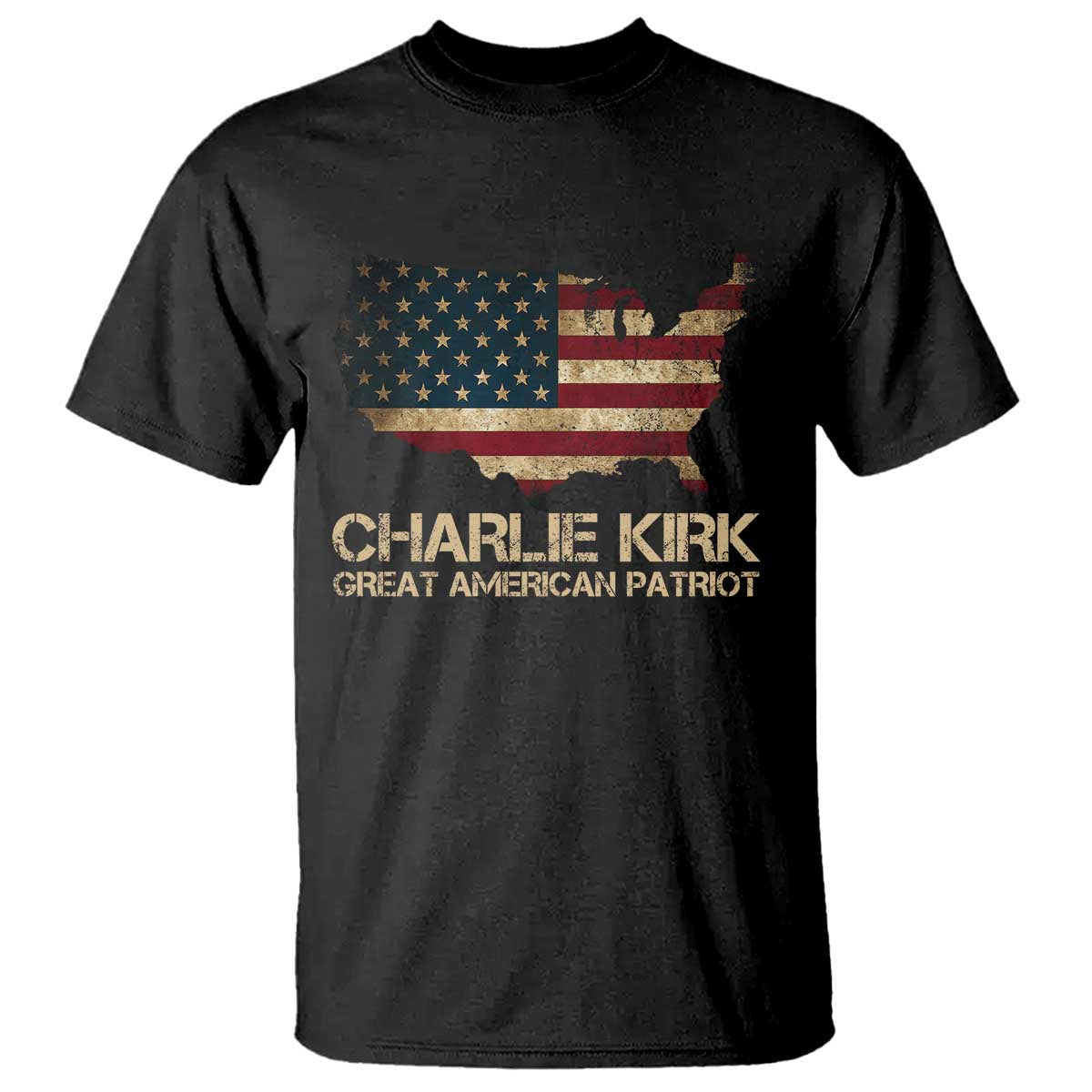 Charlie Kirk T Shirt Great American Patriot USA Flag - Wonder Print Shop