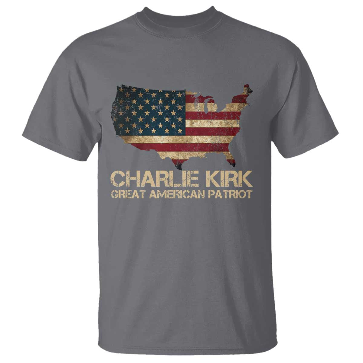 Charlie Kirk T Shirt Great American Patriot USA Flag - Wonder Print Shop