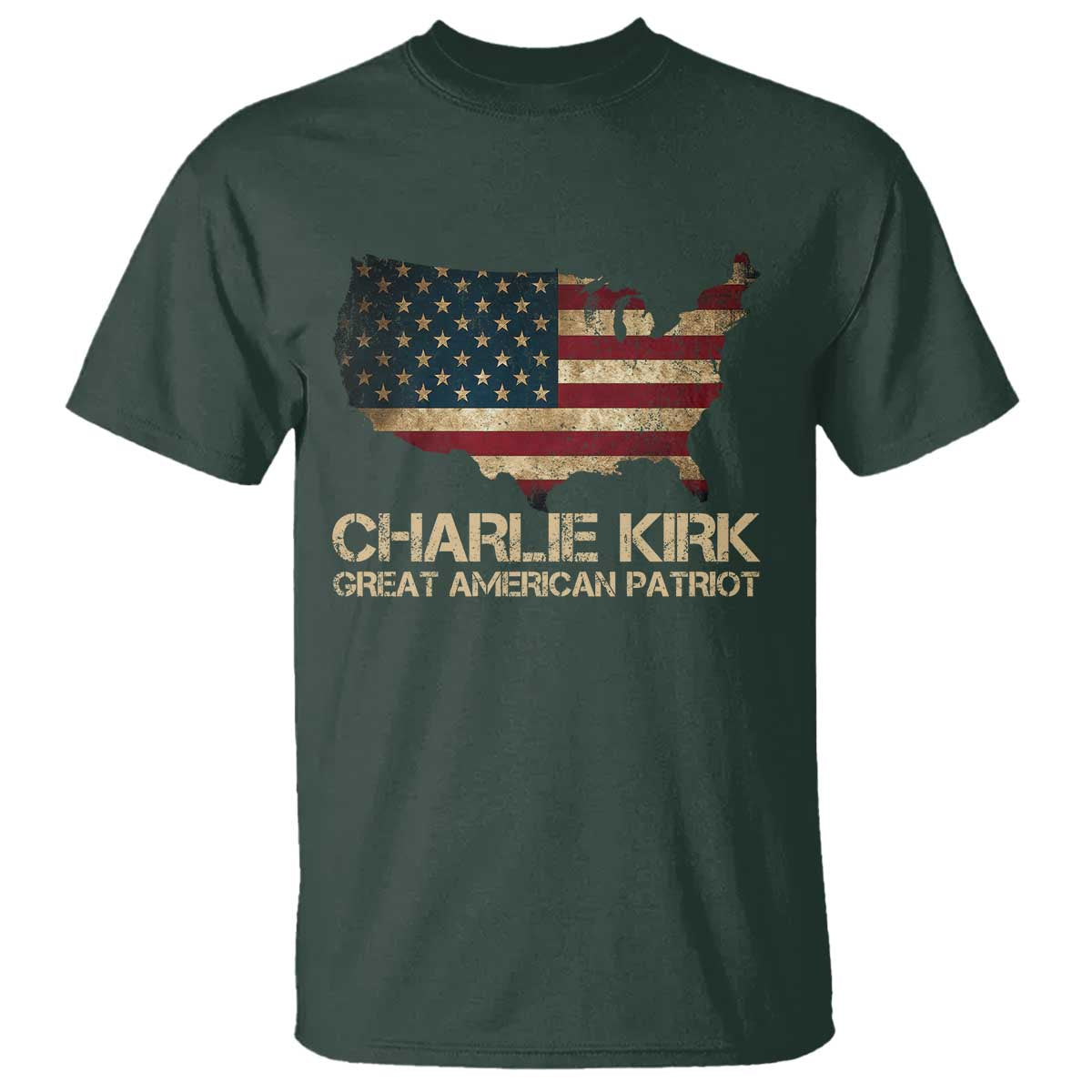 Charlie Kirk T Shirt Great American Patriot USA Flag - Wonder Print Shop