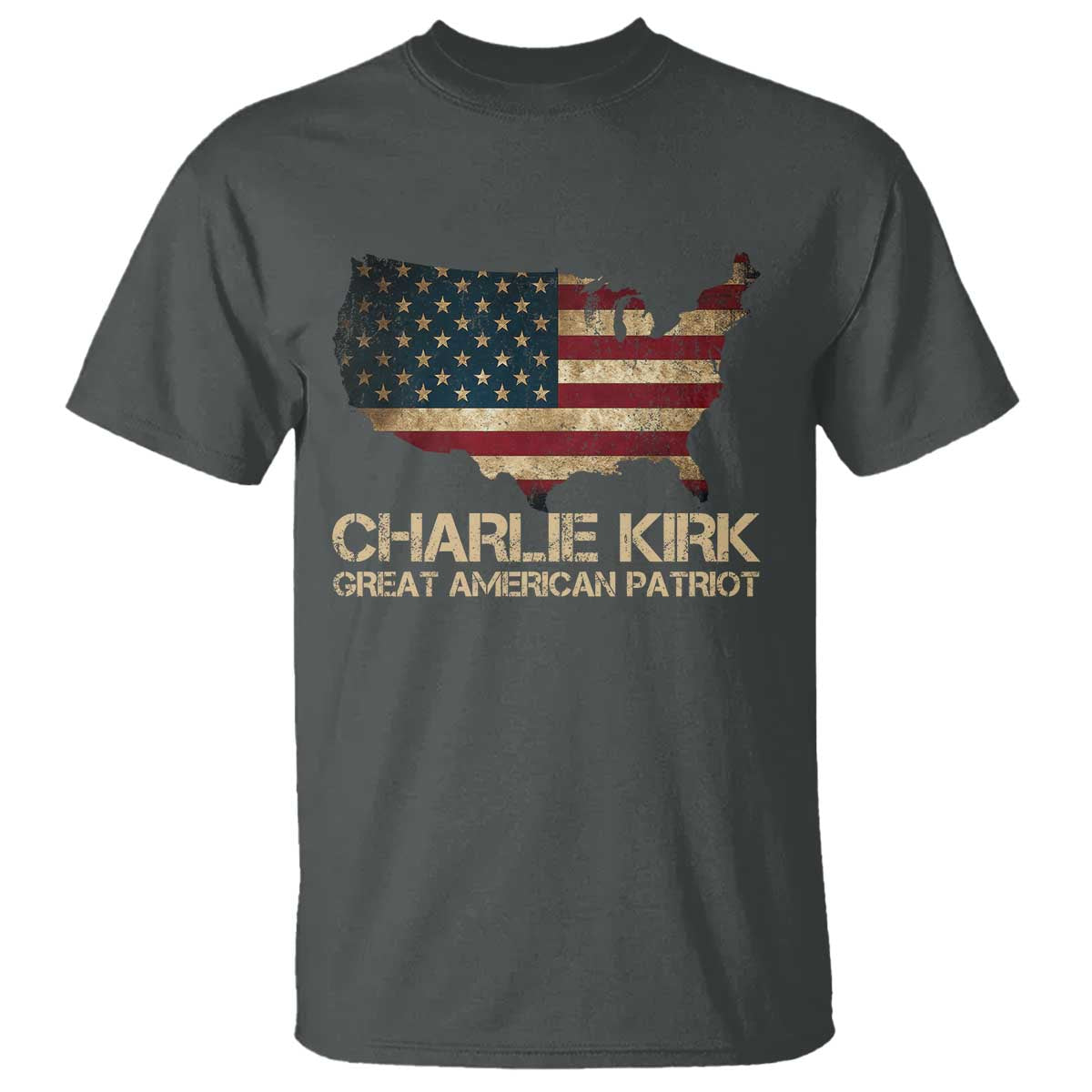 Charlie Kirk T Shirt Great American Patriot USA Flag - Wonder Print Shop