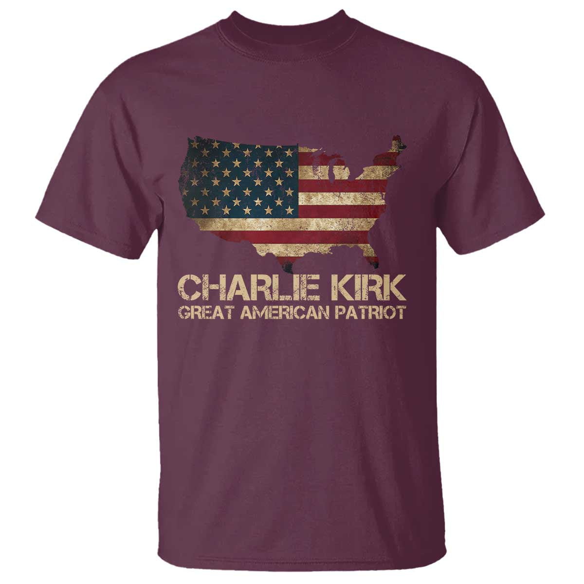 Charlie Kirk T Shirt Great American Patriot USA Flag - Wonder Print Shop