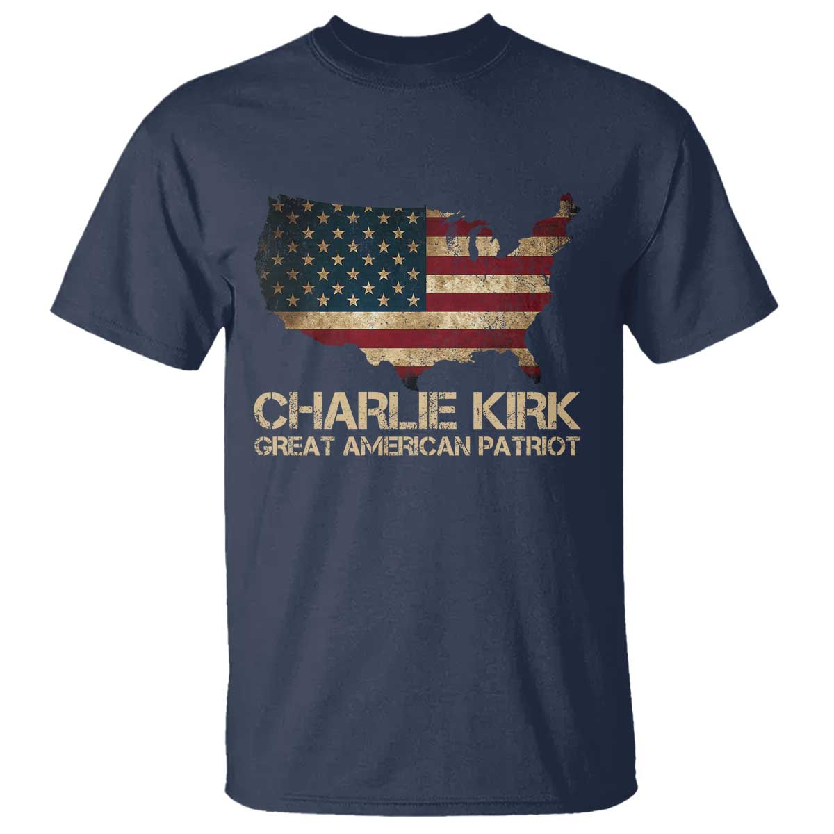 Charlie Kirk T Shirt Great American Patriot USA Flag - Wonder Print Shop