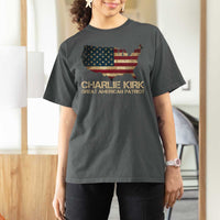 Charlie Kirk T Shirt For Women Great American Patriot USA Flag - Wonder Print Shop
