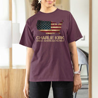 Charlie Kirk T Shirt For Women Great American Patriot USA Flag - Wonder Print Shop