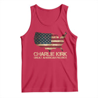 Charlie Kirk Tank Top Great American Patriot USA Flag - Wonder Print Shop