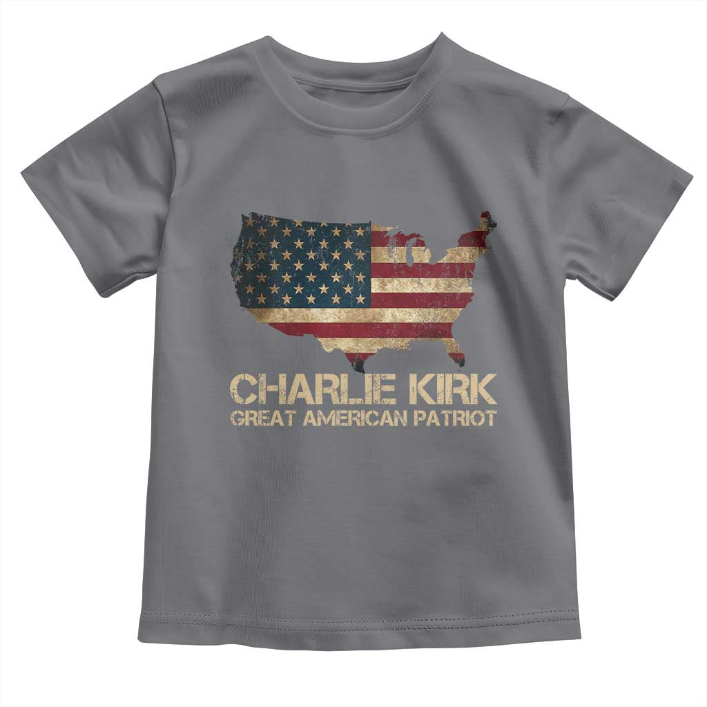 Charlie Kirk Toddler T Shirt Great American Patriot USA Flag - Wonder Print Shop