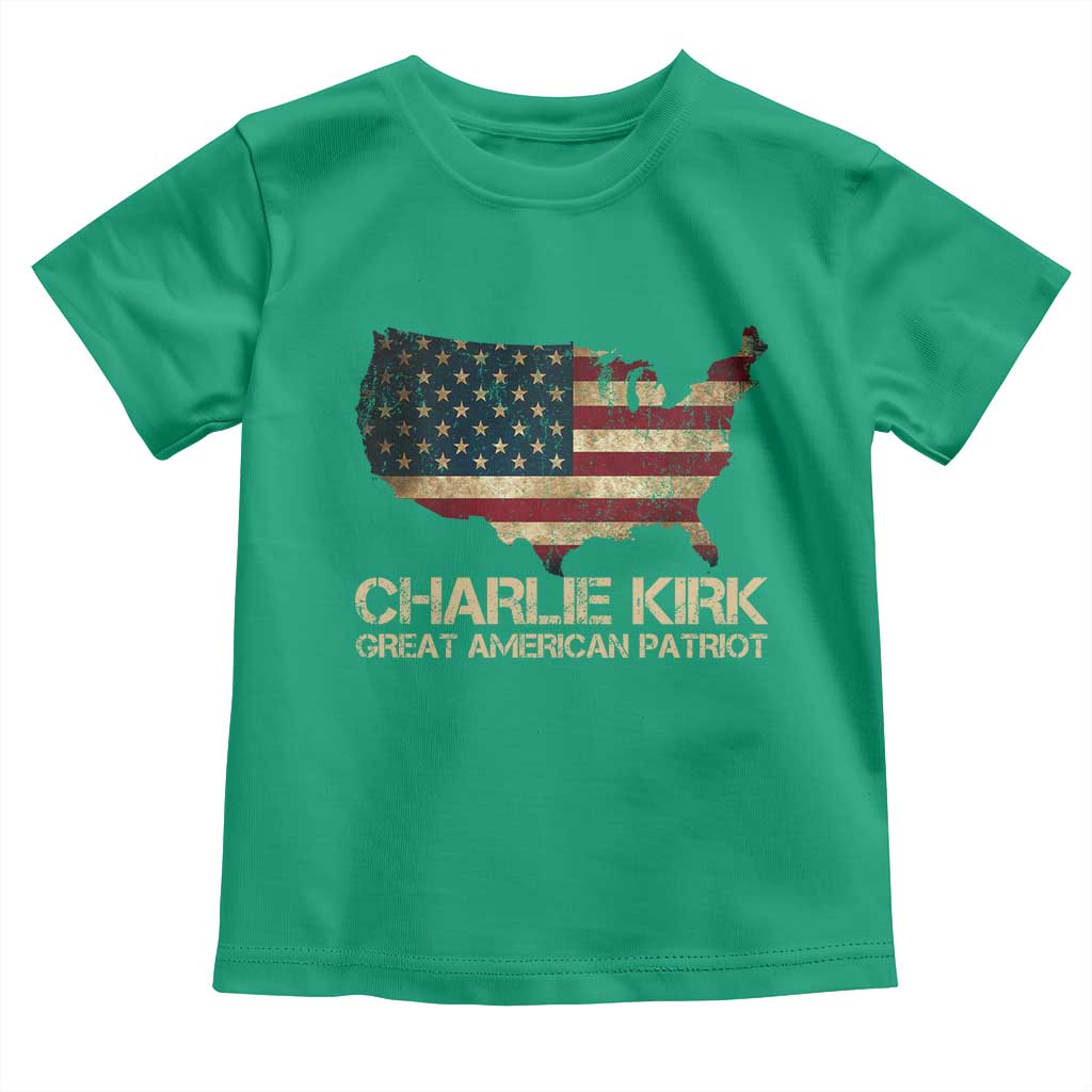 Charlie Kirk Toddler T Shirt Great American Patriot USA Flag - Wonder Print Shop
