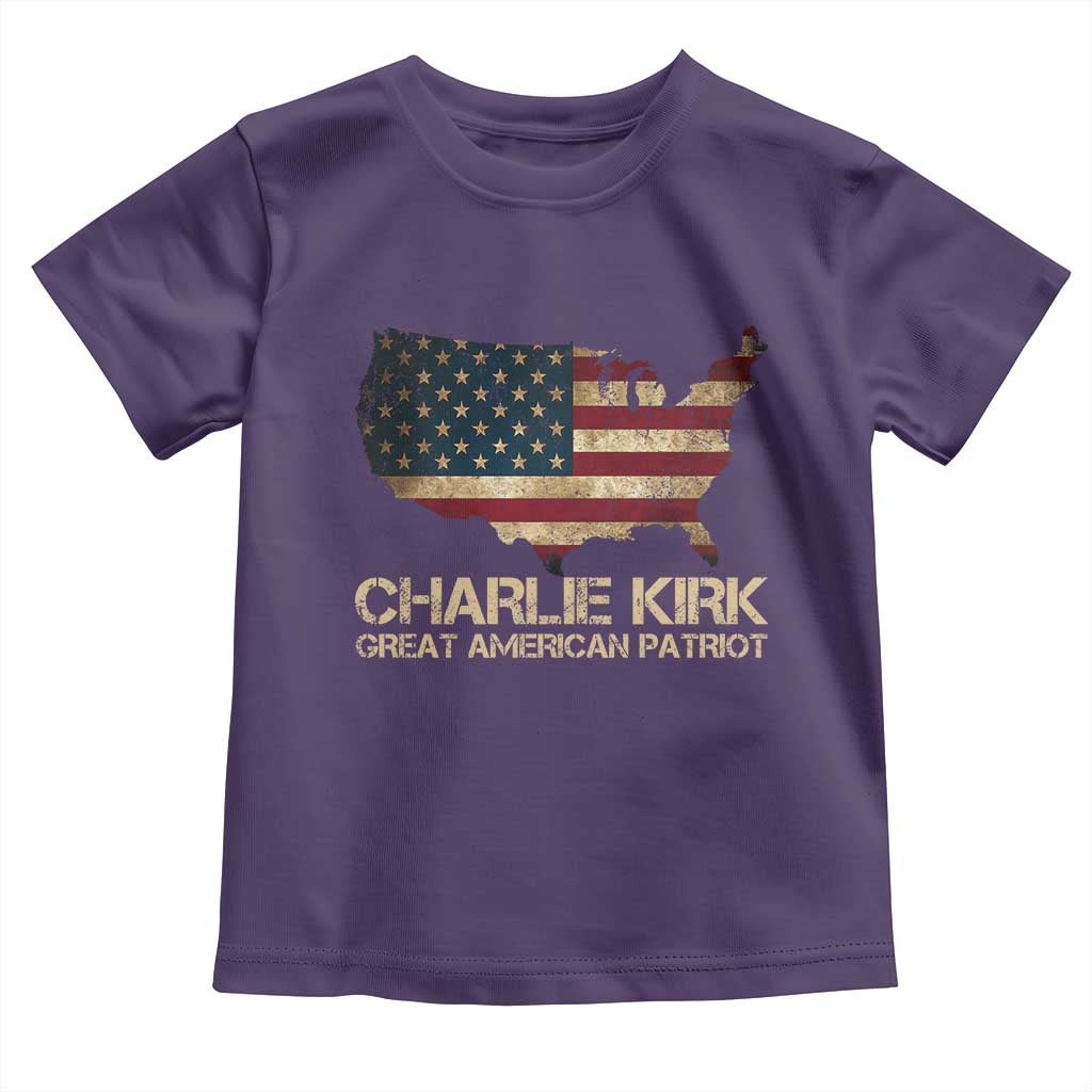 Charlie Kirk Toddler T Shirt Great American Patriot USA Flag - Wonder Print Shop