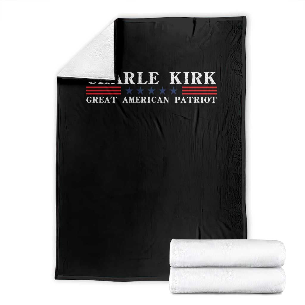 Charlie Kirk Throw Blanket Great American Patriot USA Freedom Conservative - Wonder Print Shop