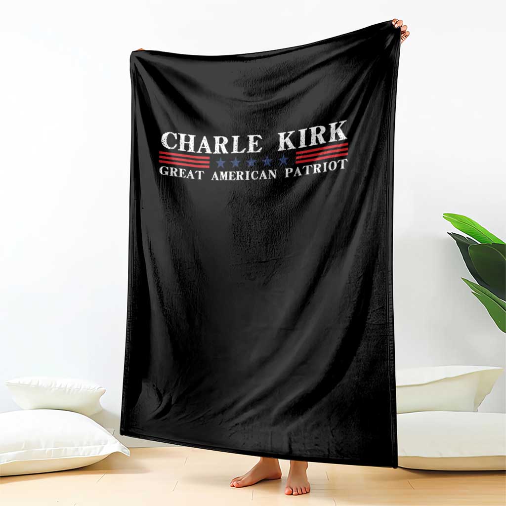 Charlie Kirk Throw Blanket Great American Patriot USA Freedom Conservative - Wonder Print Shop