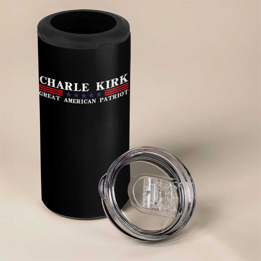 Charlie Kirk 4 in 1 Can Cooler Tumbler Great American Patriot USA Freedom Conservative - Wonder Print Shop