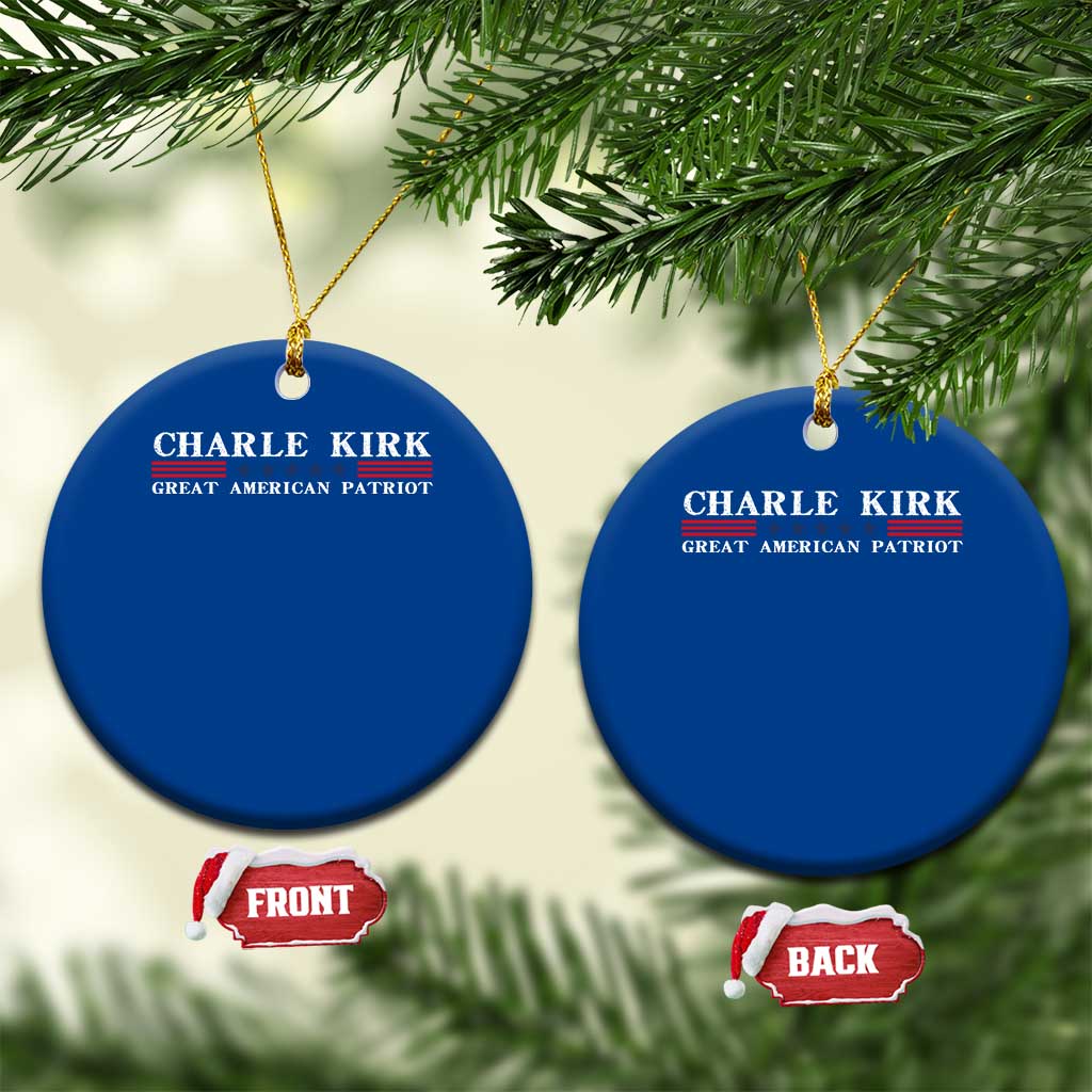 Charlie Kirk Ceramic Ornament Great American Patriot USA Freedom Conservative - Wonder Print Shop