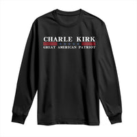 Charlie Kirk Long Sleeve Shirt Great American Patriot USA Freedom Conservative - Wonder Print Shop