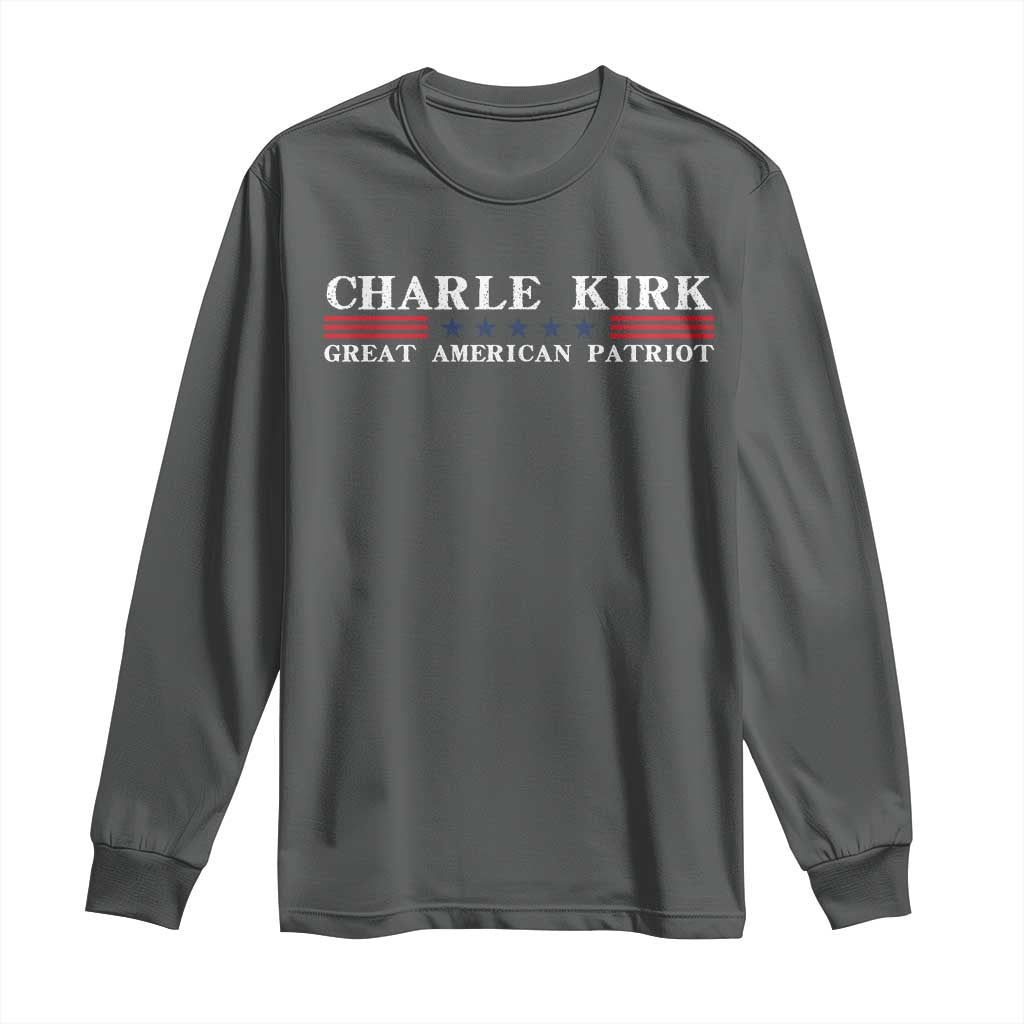 Charlie Kirk Long Sleeve Shirt Great American Patriot USA Freedom Conservative - Wonder Print Shop
