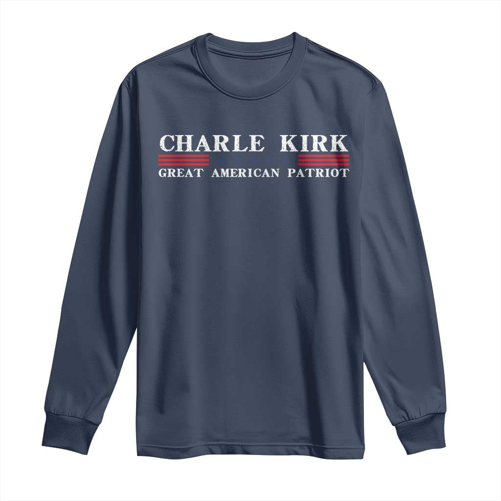 Charlie Kirk Long Sleeve Shirt Great American Patriot USA Freedom Conservative - Wonder Print Shop