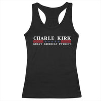 Charlie Kirk Racerback Tank Top Great American Patriot USA Freedom Conservative - Wonder Print Shop