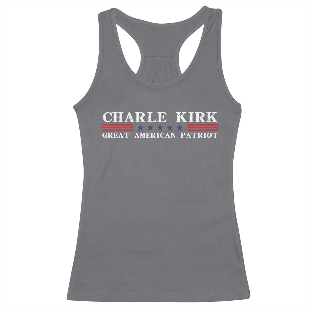 Charlie Kirk Racerback Tank Top Great American Patriot USA Freedom Conservative - Wonder Print Shop