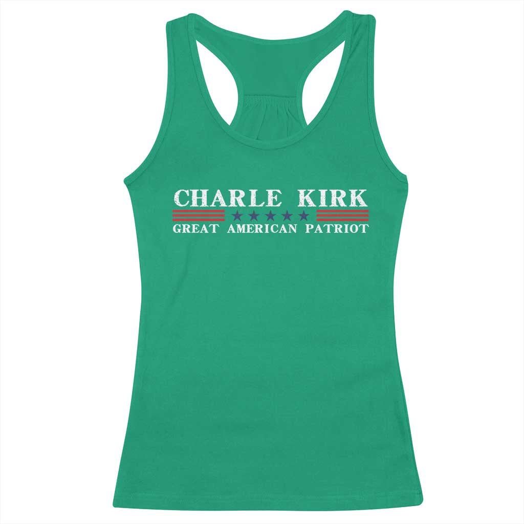 Charlie Kirk Racerback Tank Top Great American Patriot USA Freedom Conservative - Wonder Print Shop