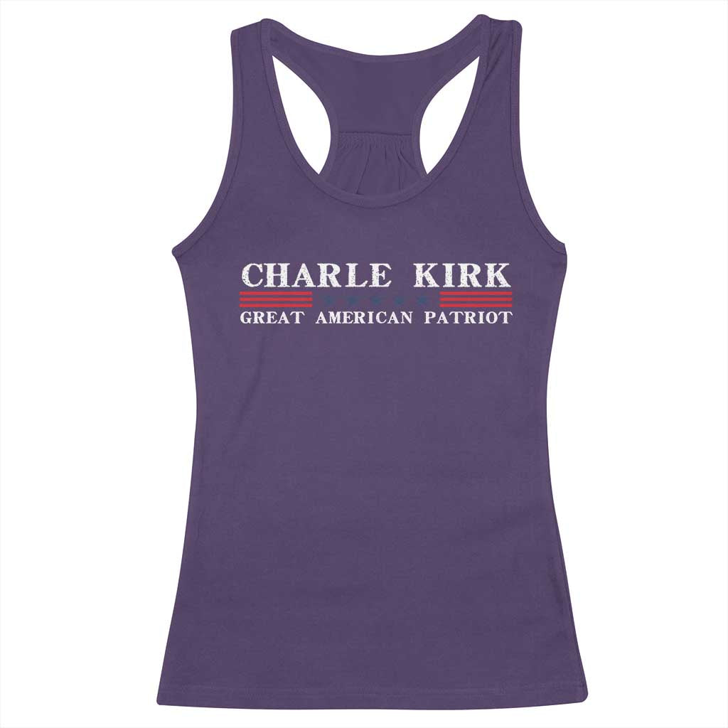 Charlie Kirk Racerback Tank Top Great American Patriot USA Freedom Conservative - Wonder Print Shop