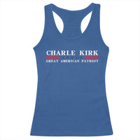 Charlie Kirk Racerback Tank Top Great American Patriot USA Freedom Conservative - Wonder Print Shop