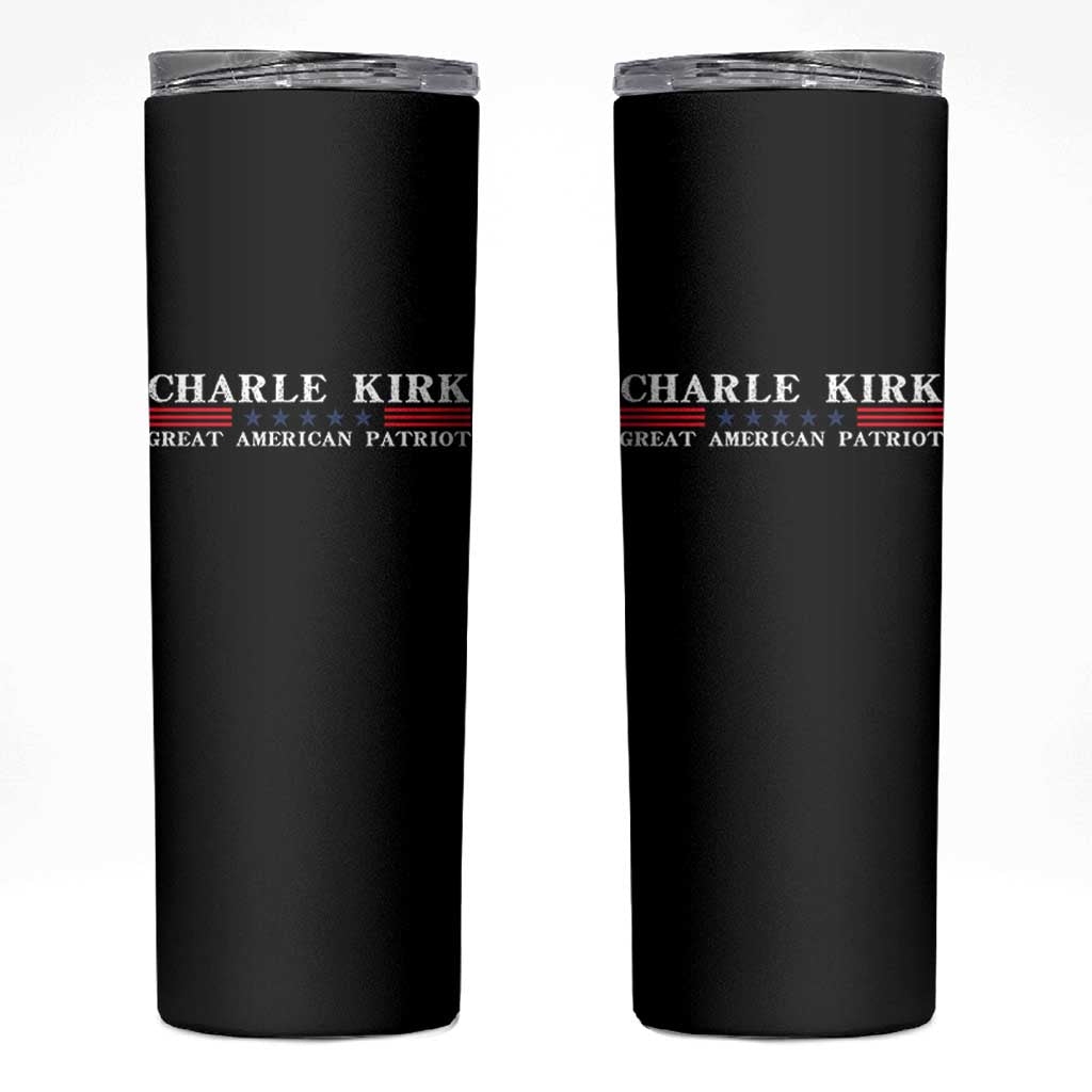 Charlie Kirk Skinny Tumbler Great American Patriot USA Freedom Conservative - Wonder Print Shop