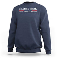 Charlie Kirk Sweatshirt Great American Patriot USA Freedom Conservative - Wonder Print Shop