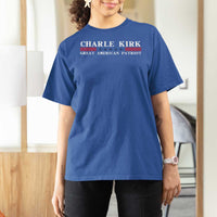 Charlie Kirk T Shirt For Women Great American Patriot USA Freedom Conservative - Wonder Print Shop
