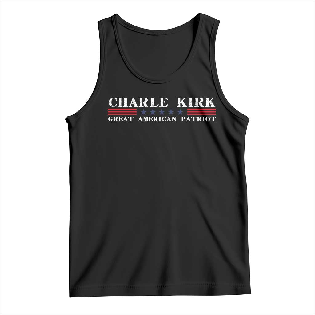 Charlie Kirk Tank Top Great American Patriot USA Freedom Conservative - Wonder Print Shop