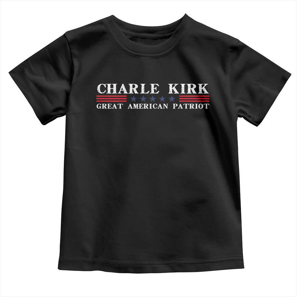 Charlie Kirk Toddler T Shirt Great American Patriot USA Freedom Conservative - Wonder Print Shop