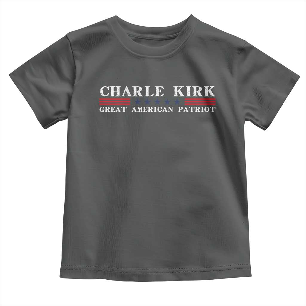 Charlie Kirk Toddler T Shirt Great American Patriot USA Freedom Conservative - Wonder Print Shop
