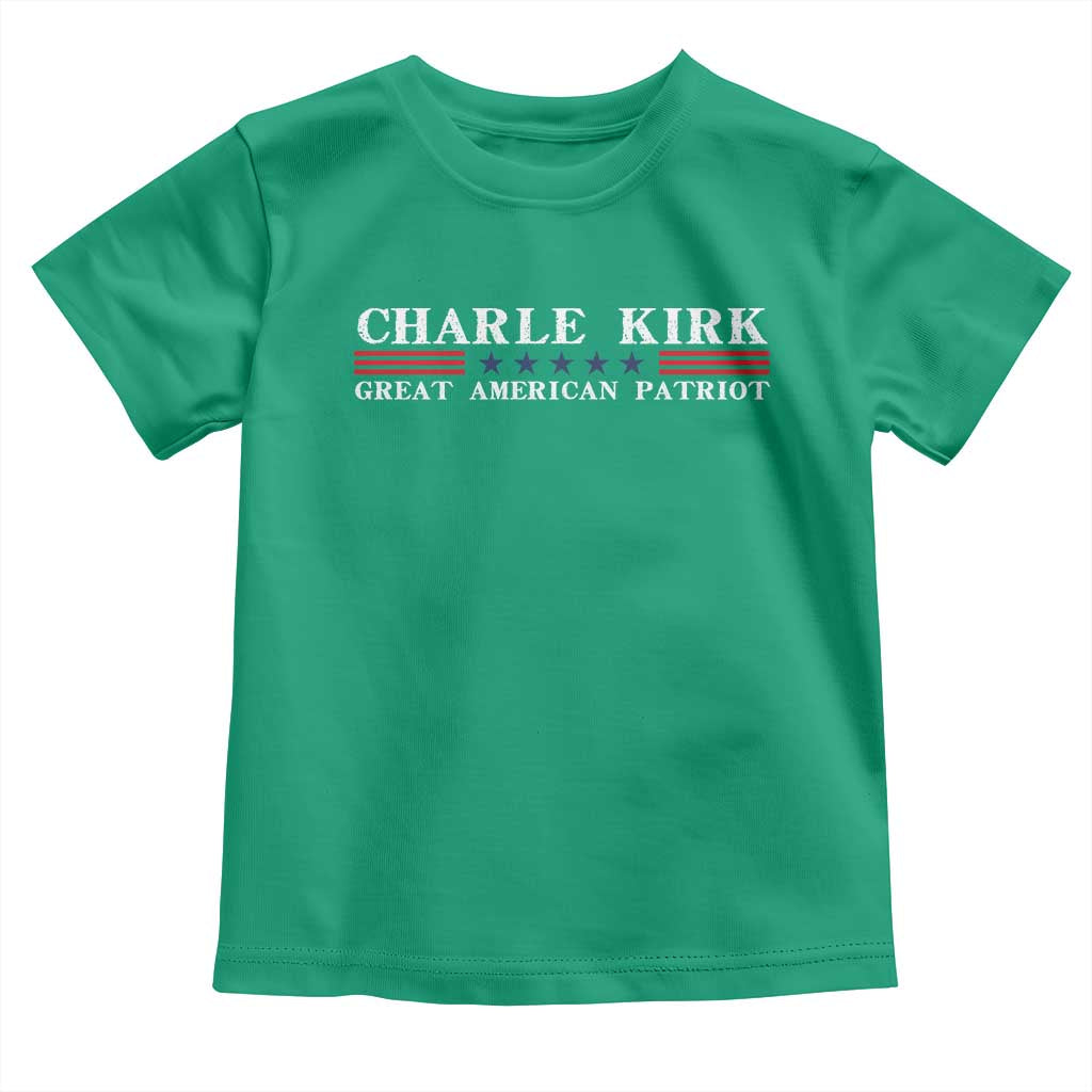 Charlie Kirk Toddler T Shirt Great American Patriot USA Freedom Conservative - Wonder Print Shop
