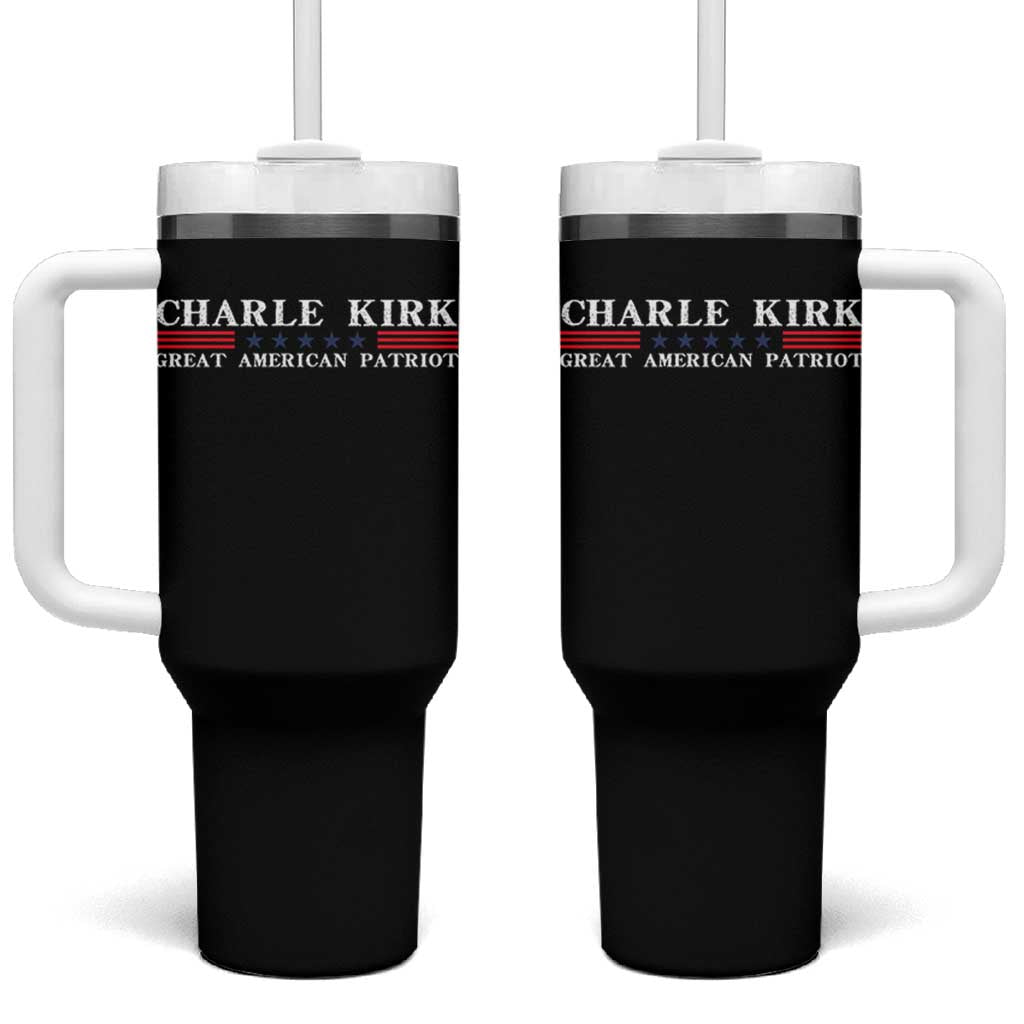 Charlie Kirk Tumbler With Handle Great American Patriot USA Freedom Conservative - Wonder Print Shop