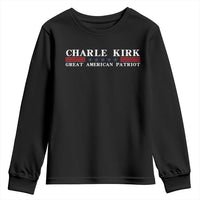 Charlie Kirk Youth Sweatshirt Great American Patriot USA Freedom Conservative - Wonder Print Shop