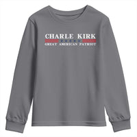 Charlie Kirk Youth Sweatshirt Great American Patriot USA Freedom Conservative - Wonder Print Shop
