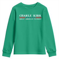 Charlie Kirk Youth Sweatshirt Great American Patriot USA Freedom Conservative - Wonder Print Shop