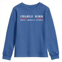 Charlie Kirk Youth Sweatshirt Great American Patriot USA Freedom Conservative - Wonder Print Shop
