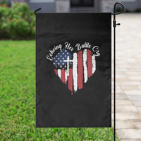 Charlie Kirk Memorial Garden Flag Battle Cry Erika Kirk Christian USA Flag Cross - Wonder Print Shop