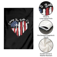 Charlie Kirk Memorial Garden Flag Battle Cry Erika Kirk Christian USA Flag Cross - Wonder Print Shop