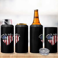 Charlie Kirk Memorial 4 in 1 Can Cooler Tumbler Battle Cry Erika Kirk Christian USA Flag Cross - Wonder Print Shop