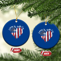 Charlie Kirk Memorial Ceramic Ornament Battle Cry Erika Kirk Christian USA Flag Cross - Wonder Print Shop